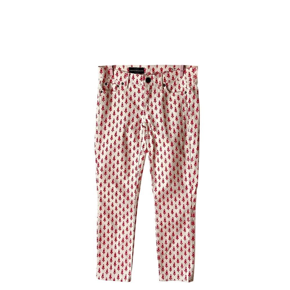 J. Crew Cropped Matchstick Jeans in the "Thistle Print"